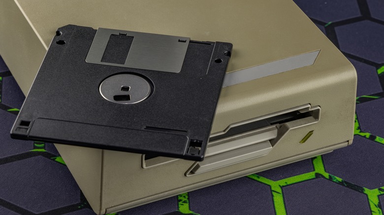 A 3.5-inch floppy disk drive.