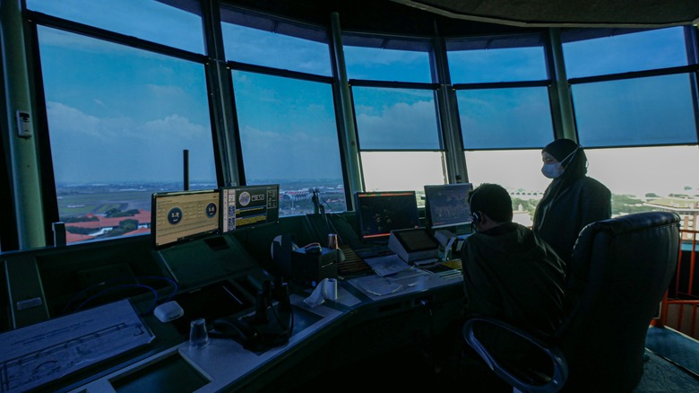 View of air traffic control office