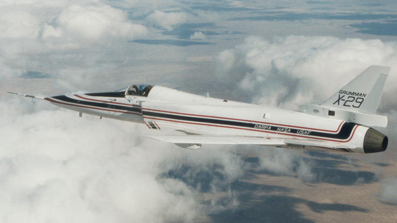 X-29 among the clouds