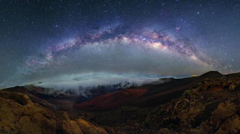 Clouds and crosses over Haleakala