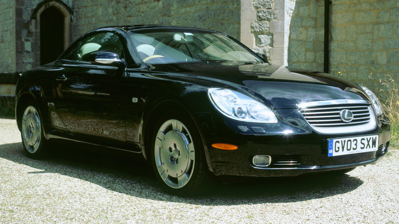 A black Lexus SC430 parked outdoors