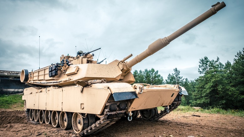 Abrams tanks in action
