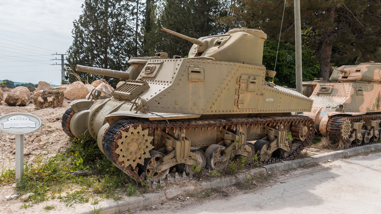 M3 tank on display outdoors