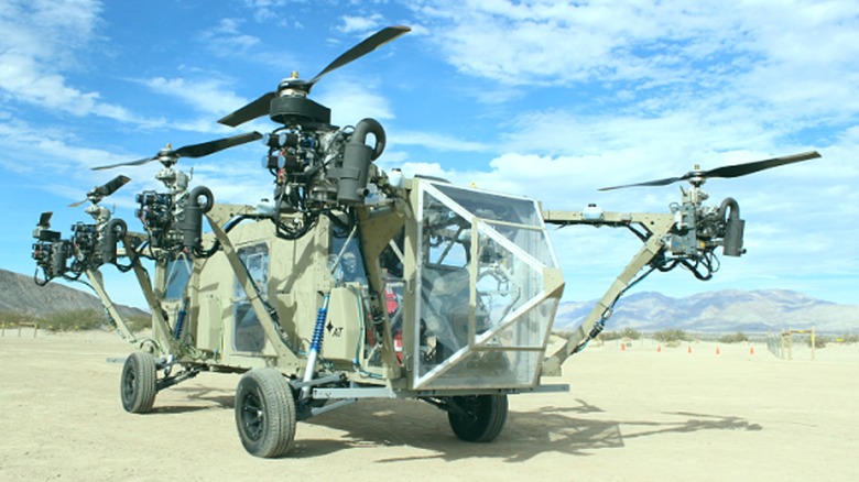 The Black Knight Transformer prototype parked on a dirt track
