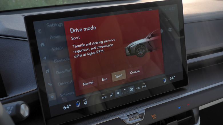 2026 Lexus ES 350h drive mode UI
