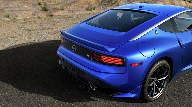 Rear shot of a 2025 Nissan Z in blue
