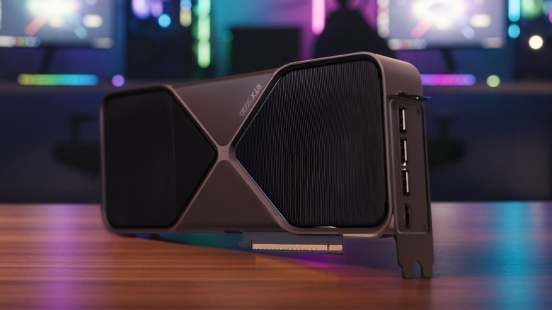 A Nvidia RTX 5090 sitting on a table top