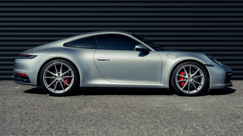 Side profile of a Porsche 911.