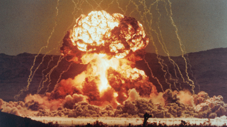 Nuclear explosion in Nevada desert