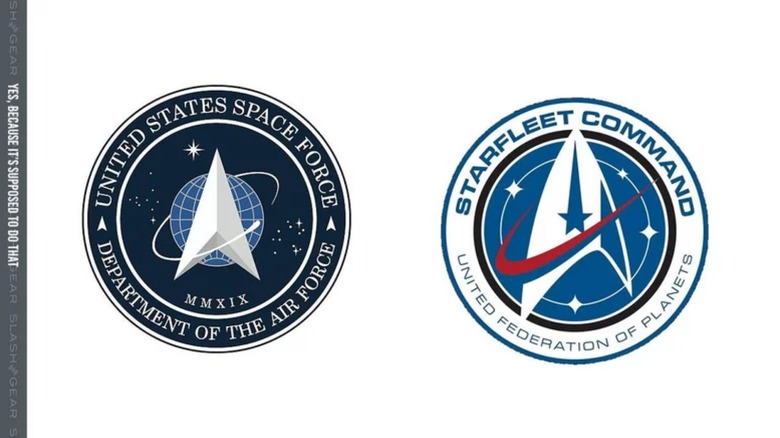 Space Force and Starfleet logos