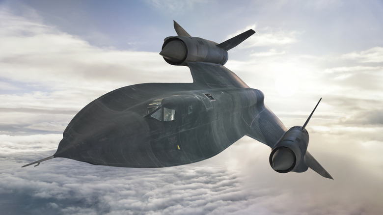 The SR-71 soars above the clouds