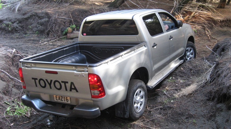 toyota hilux pickup silver offroad