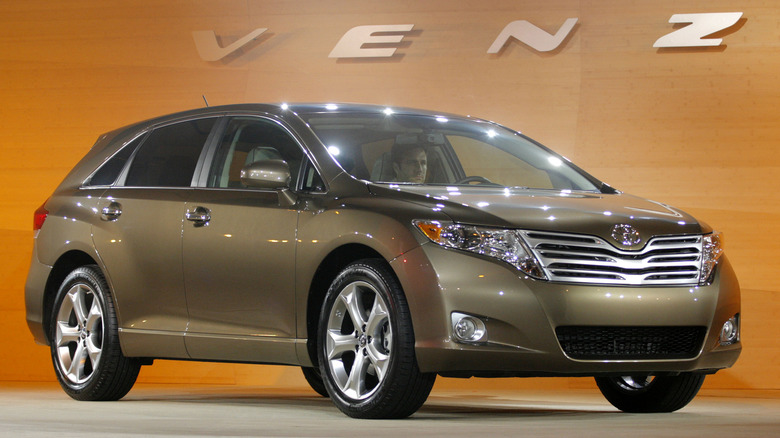 2009 Toyota Venza is revealed to the media at an auto show