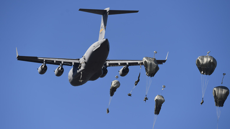 C-17 with paratroopers
