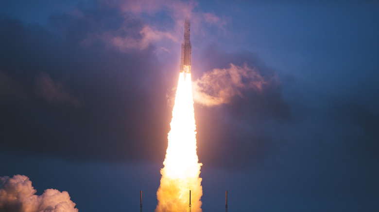 A rocket taking off from Guiana Space Center.