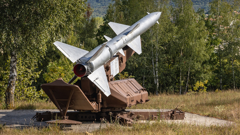 An SA-2 Guideline launch platform and missile