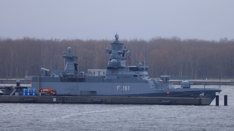 Magdeburg corvette at the dock