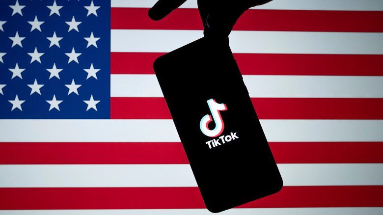 TikTok phone US flag