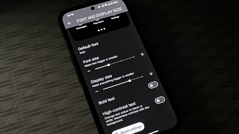 display settings on a nothing phone 2a