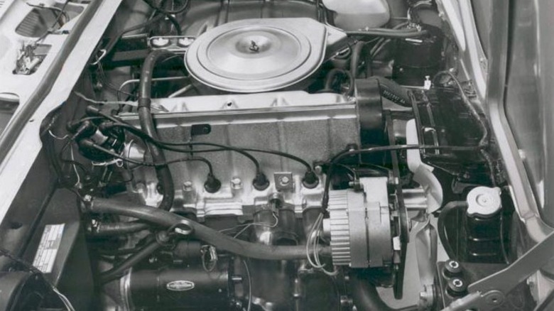 1973 Chevrolet Vega engine under hood