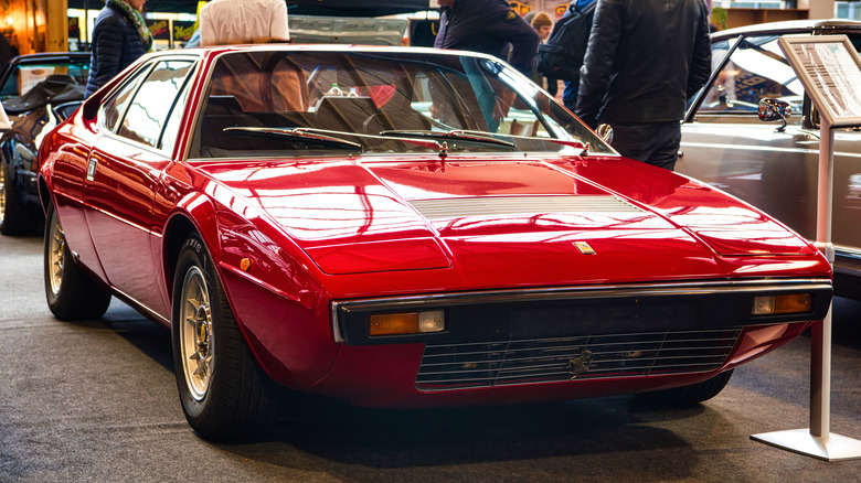 Red Ferrari Dino 208 on display
