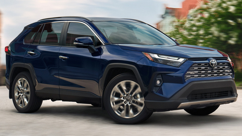 Front side-angled view of a 2025 Toyota RAV4