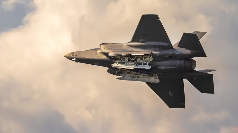 F-35 fighter jet in sky