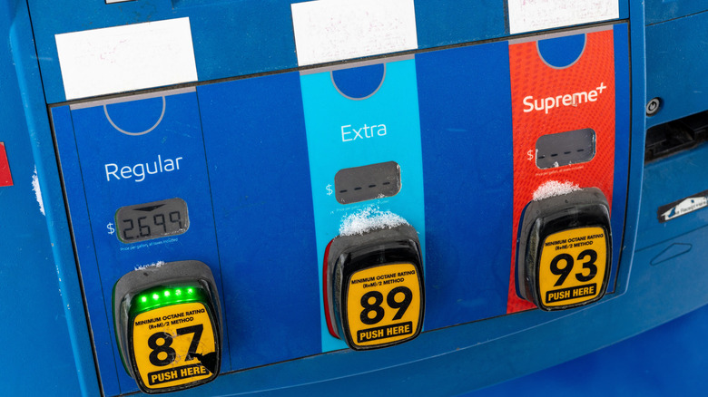 US fuel octane ratings of 87, 89, and 93