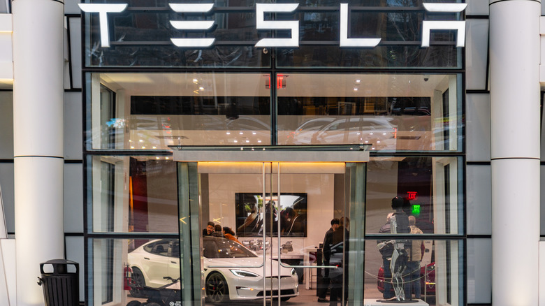Tesla showroom in Boston, Massachusetts