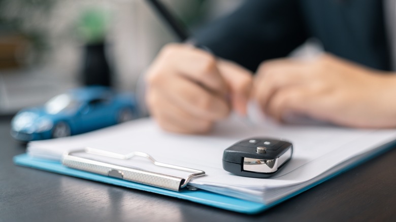 Person signing a lease or an auto loan