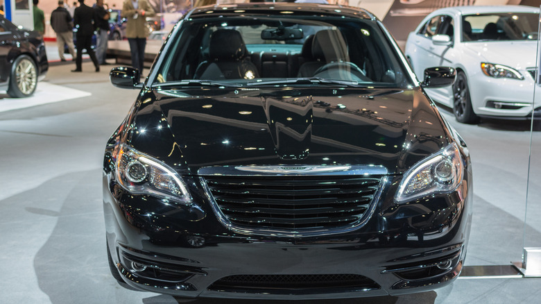 Chrysler 200 sedan on display