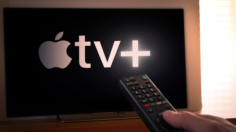 Apple TV+ logo on television monitor