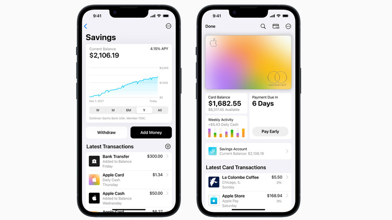 Apple phone displaying balances