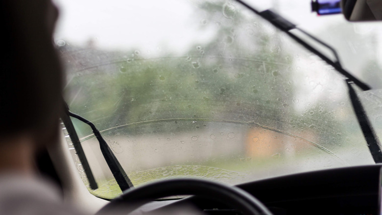 foggy car windshield