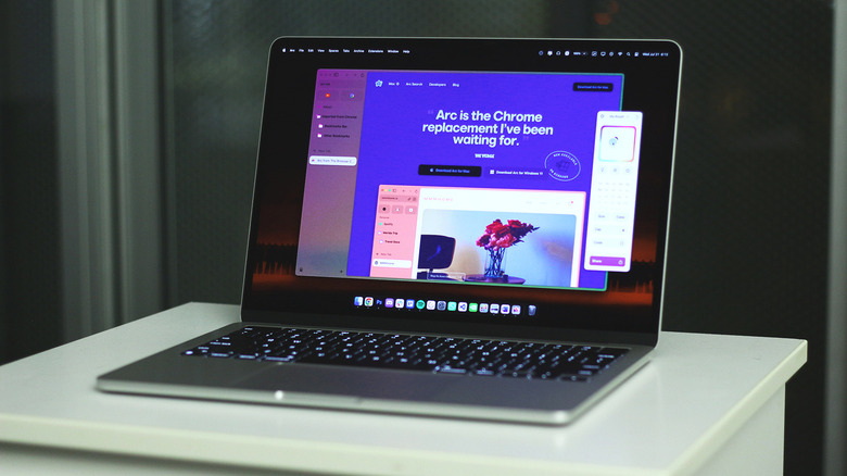 Apple MacBook running an app