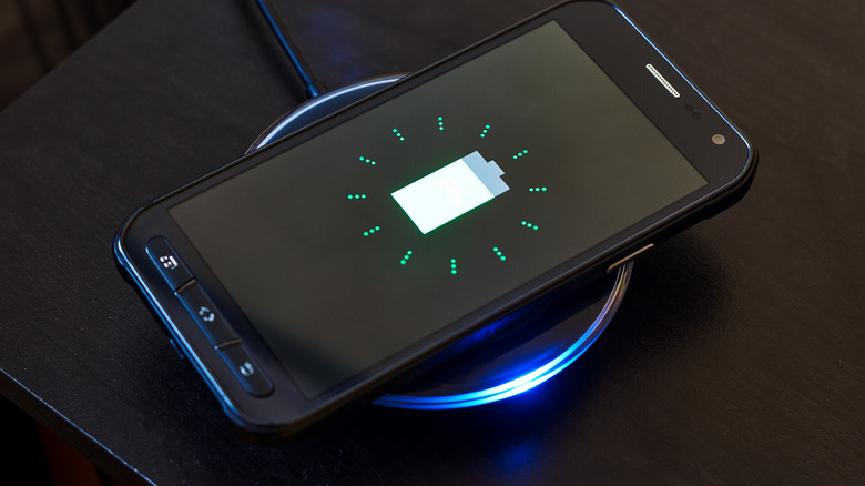 Android phone on charger