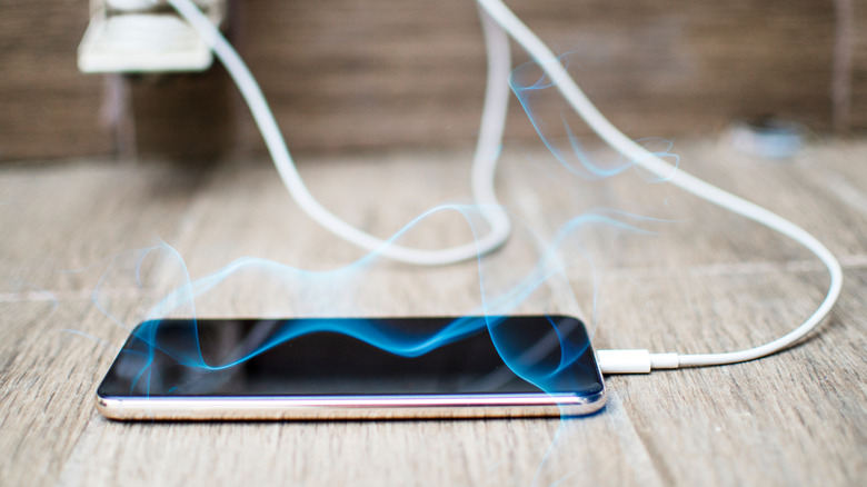 Android phone plugged in