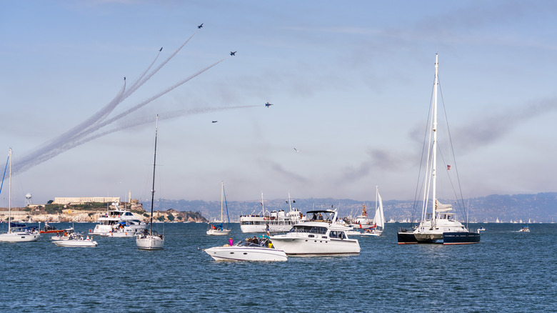 Fleet Week performance over the San Francisco coast