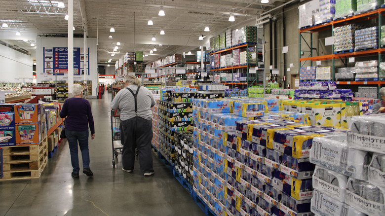 Two people shopping in a Costco