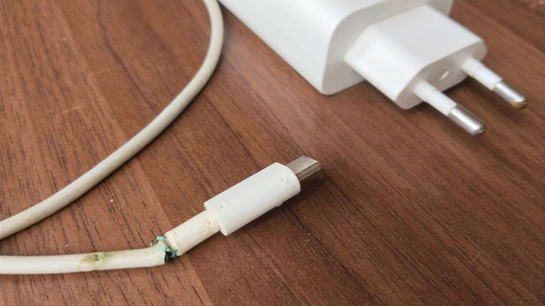 Phone charger with broken cord