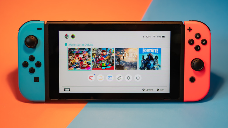 Nintendo Switch colored backdrop