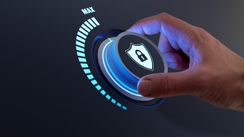 Security dial turning.