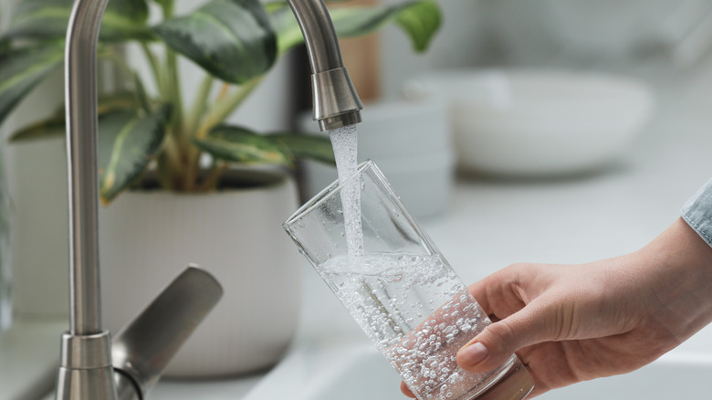 faucet with running water