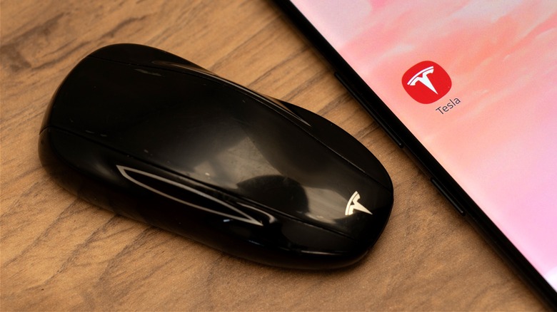 The Tesla Model S key fob looks like a Model S