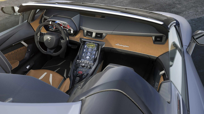 Interior of a Lamborghini Centenario roadster
