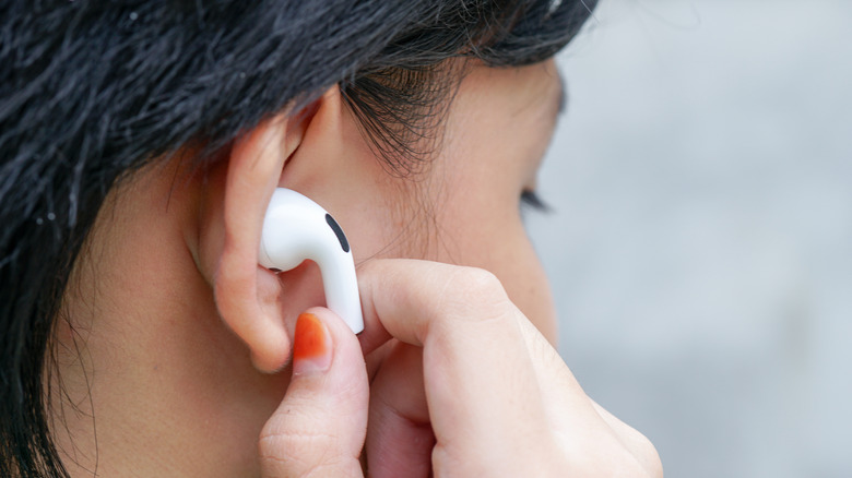 Person wearing AirPods