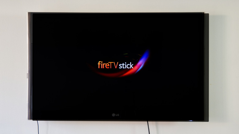 TV showing Fire TV Stick logo
