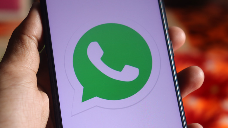 WhatsApp logo on Android phone