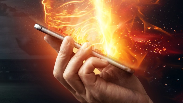 Overheated Android smartphone fire