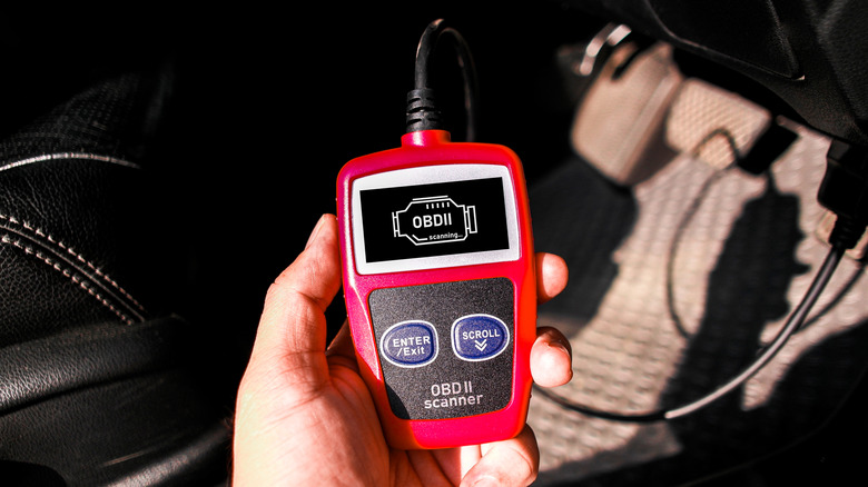 OBD-II scanner running diagnostics